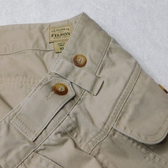 Filson Tan Khaki Chino Pants | Fold Over Pockets | Adjustable Waist | VGUC | 10 - Picture 4 of 11